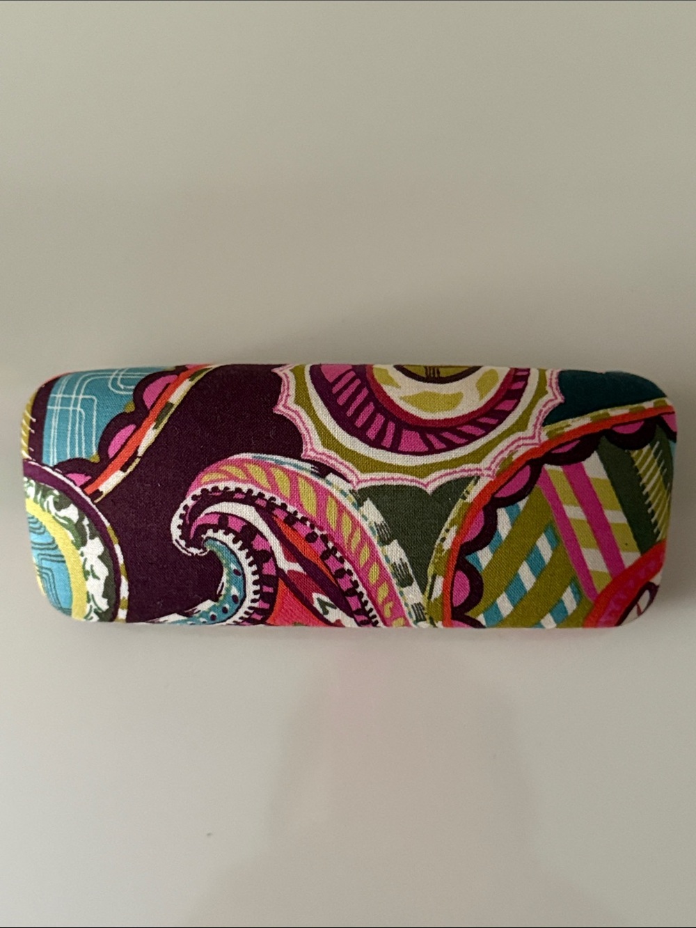 Vera Bradley Paisley Eyeglass Case in Plum, Pink, Green & Blue